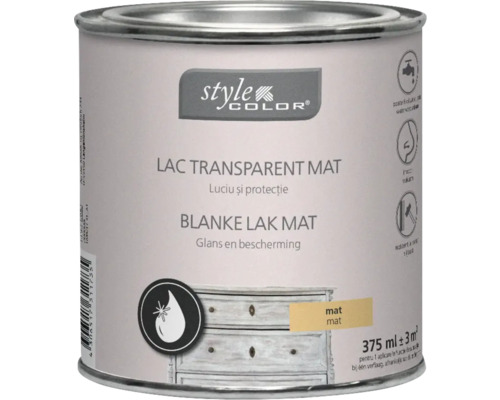 STYLECOLOR Vernis voor krijtverf kleurloos mat 375 ml Verfblik met transparante, matte lak van Style Color met een inhoud van 375 ml