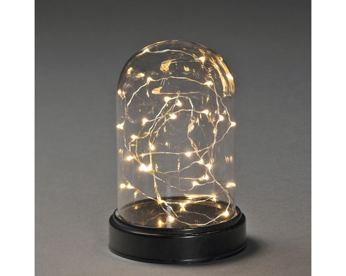 KONSTSMIDE Kerstverlichting LED stolp met draadverlichting 30 lampjes extra warmwit Decoratieve glazen stolp met lichtketting