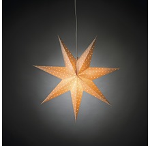 Decoratieve papieren ster als hanglamp met stippenpatroon