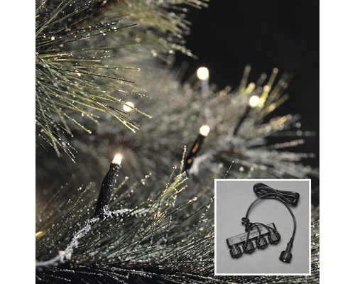 KONSTSMIDE Kerstverlichting LED lichtsnoer micro 100 lampjes warmwit 9,9 m Lichtsnoer met aansluitkabel op een versierde kerstboom