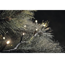 Close-up van een verlichte lichtketting op een kerstboom