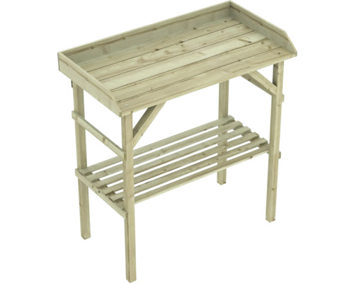 Houten plantentafel met opbergplank