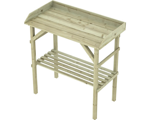 Houten plantentafel met opbergplank