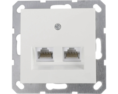 Dubbele netwerkdoos met metalen frame