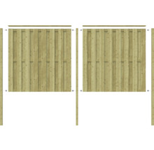 Houten schuttingdelen met palen en liggers voor de tuin