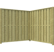 Houten hoekscherm voor de tuin