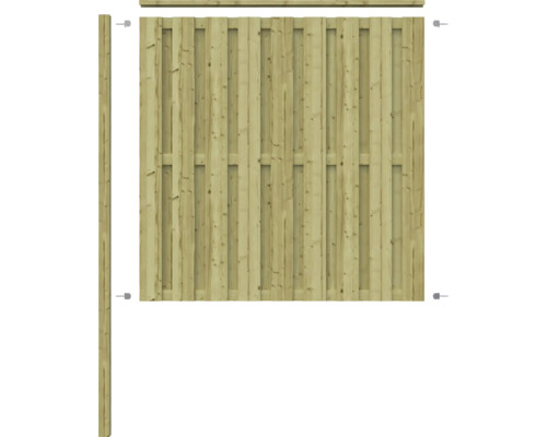 Houten schuttingelement met schuttingpaal en dwarsligger