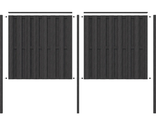 Houten privacyscherm met palen en schermelement