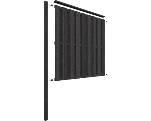 Houten privacyscherm met palen en montagemateriaal