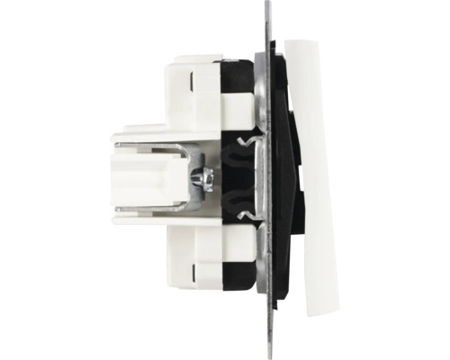 Zijaanzicht van een lichtschakelaar voor wandmontage