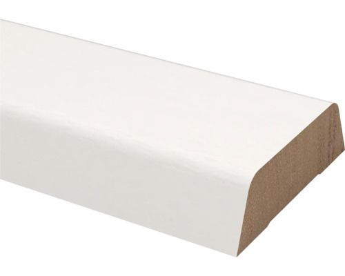 Koplat schuin hardhout wit gegrond (b x d x l) 14 x 45 x 2700 mm Houten plint