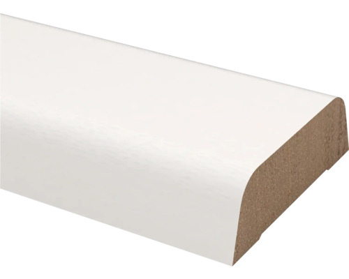 Koplat schuin hardhout wit gegrond (b x d x l) 12 x 37 x 2700 mm Plint, hout, wit