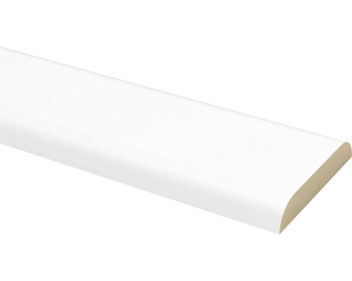 Afdeklijst mdf gelakt wit RAL 9010 (b x d x l) 4 x 22 x 2600 mm Witte houten kwartrond lijst