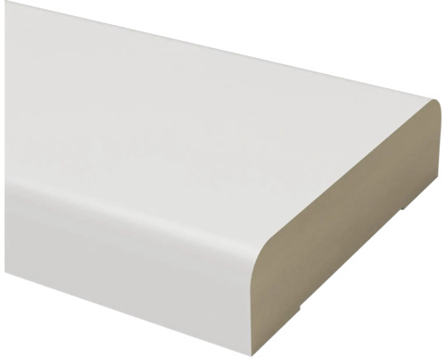 Koplat recht mdf wit gegrond (b x d x l) 12 x 45 x 2600 mm Kunststof vensterbank met afgeronde rand