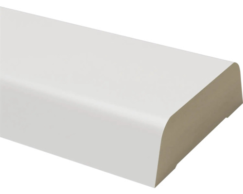 Koplat schuin mdf gelakt wit RAL 9010 (b x d x l) 12 x 37 x 2600 mm Houten plint