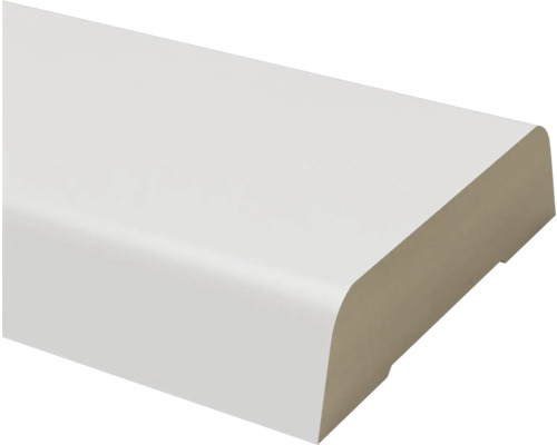 Koplat schuin mdf gelakt wit RAL 9010 (b x d x l) 12 x 45 x 2600 mm Profielstrip