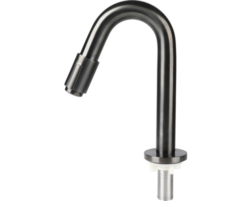 Metalen kraan met gebogen uitloop