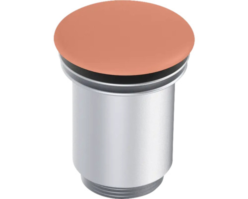 JUNGBORN Wastafelplug drukknop zonder overloop 1 1/4" terra pink mat Spoelbak afvoergarnituur met stop