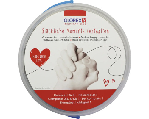 Glorex Set voor het gieten van handen in een ronde verpakking