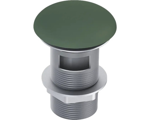 JUNGBORN Wastafelplug drukknop met overloop 1 1/4" forrest groen mat Wastafelstop met ronde afdekking