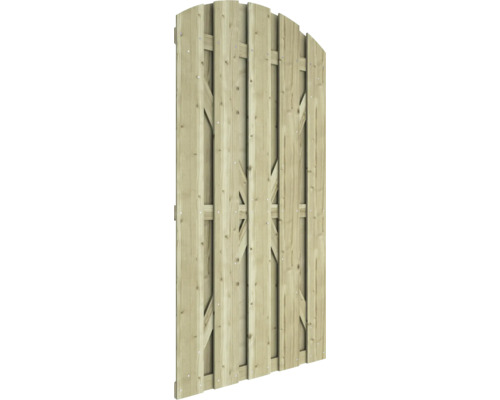 Houten hekpoort met afgeronde bovenkant