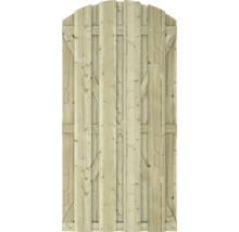 Houten tuinpoort met afgeronde bovenkant