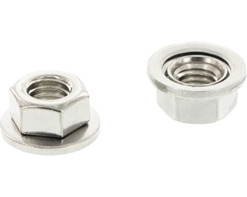 MARINETECH Combimoer M12 met beweegbare ring RVS A2, 50 stuks Twee zeskantmoeren met flens