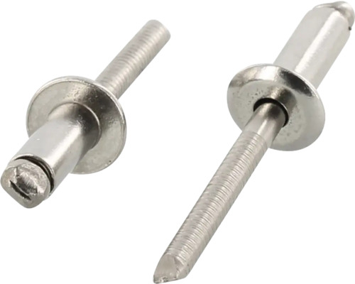 MARINETECH Popnagel 4,8x8 mm met platte kop RVS A4, 200 stuks Twee holle klinknagels van metaal