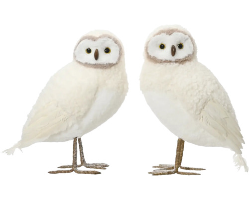 Twee decoratieve uilfiguren voor binnen
