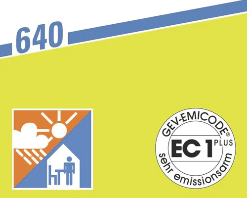 Geschikt voor gebruik binnenshuis symbool en GEV Emicode EC1 Plus keurmerk zeer emissiearm