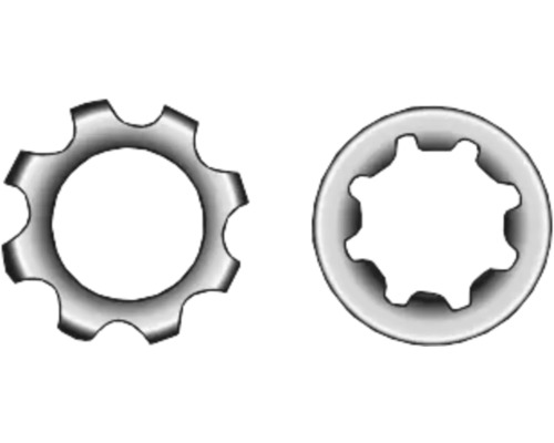 Tand- en kegelring voor schroeven