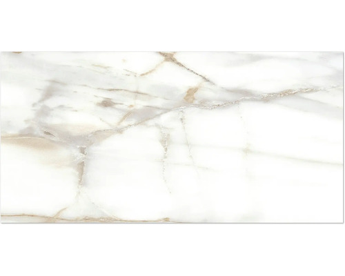 MIRAVA Wand- en vloertegel LUCCA Bianco goud gepolijst 30 x 60 x 0,9 cm gerectificeerd