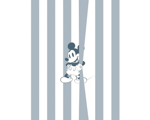KOMAR Fotobehang vlies 060-DVD2 Mickey Offbeat 200x250 cm Behang met strepen en Mickey Mouse motief