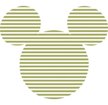 Mickey Mouse hoofd silhouet met horizontale strepen