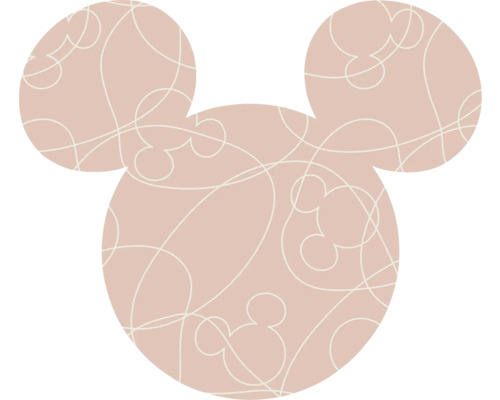 KOMAR Behangcirkel vlies DD1-069 Mickey Head Knotted 128x128 cm Mickey Mouse patroon met gebogen lijnen