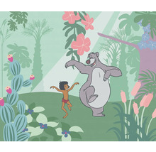 Jungleboek-scène met Baloe en Mowgli voor tropische plantenwereld