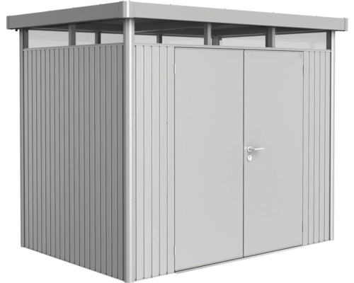 BIOHORT Berging HighLine H2 incl. dubbele deur zilver metallic 275x195 cm Tuinkast met dubbele deur