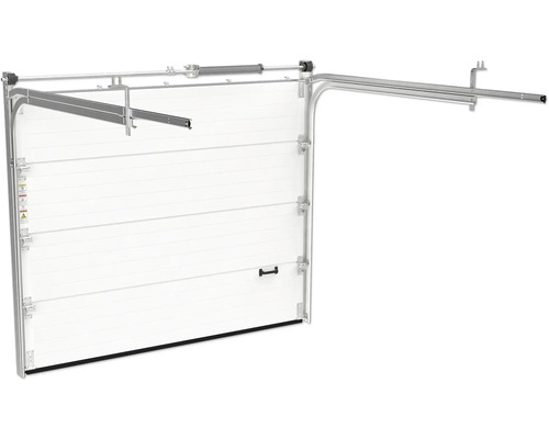 Openstaande garagedeur met geleiderails