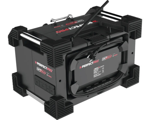 Bouwradio met antenne en handgreep