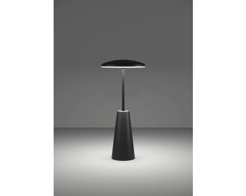 Staande lamp met ronde lampenkap en conische voet