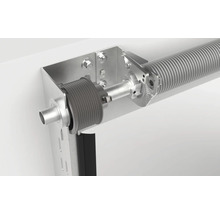 Garagedeurveer en garagedeurbeslag gemonteerd aan de muur