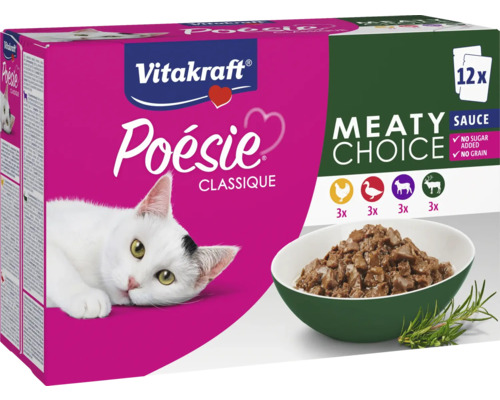 VITAKRAFT Kattenvoer Poésie Classique Choise vlees multipack 12 st Vitakraft Poesie Classique kattenvoer, 12 stuks