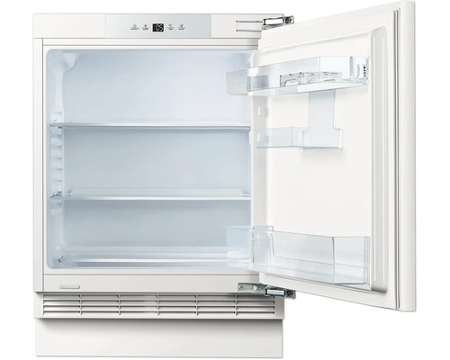 Open inbouwkoelkast met legplanken en deurvakken