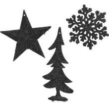 Decoratieset met ster, kerstboom en sneeuwvlok
