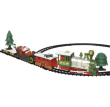 Kersttreinset met locomotief, wagons en rails