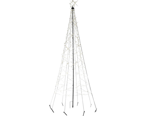 LUMINEO Kerstverlichting LED vlaggenmast boom 480 lampjes warmwit H 320 cm Decoratieve lichtboom met ster voor buiten