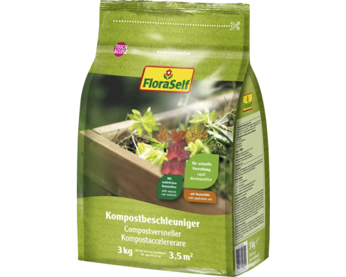 FloraSelf compostversneller in een verpakking van 3 kilogram voor snelle ontbinding