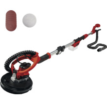 Langnek schuurmachine met schuurschijven en afzuigslang