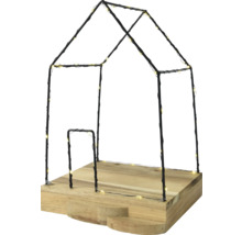 Decoratieve huisverlichting met houten voet en metalen frame
