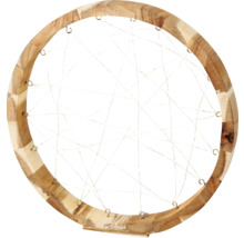 Decoratieve dromenvanger van hout met lichtsnoer